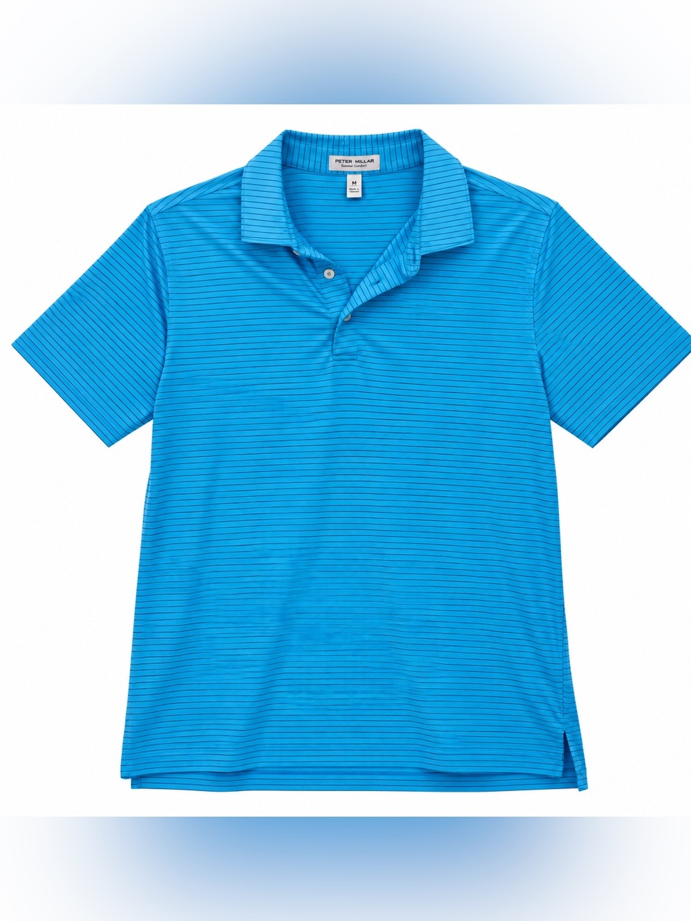 Peter Millar Summer Comfort Conroe Country Club Golf Polo Men’s M Blue Stripe